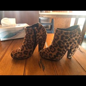 Animal print booties
